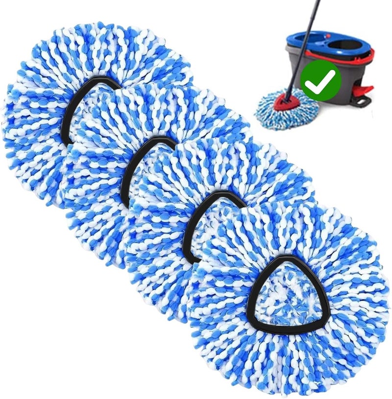 FOOKCIAN 4-Pack Spin Mop Replacement Head for O-Ceda RinseClean Spin Mop Refill 2-Tank System Microfiber Deep Cleaning Machine Washable and Easy-to-Replace - Image 1
